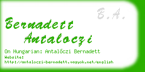 bernadett antaloczi business card